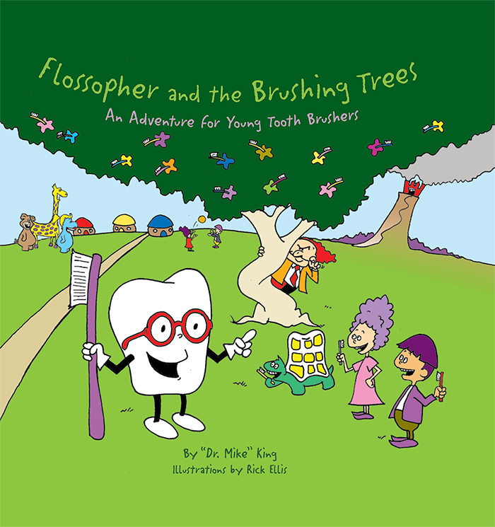 Book cover of Flossopher and the Brushing Trees by Mike King