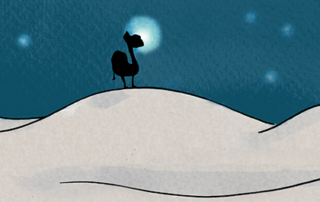 Illustration of camel from Enamel the Camel a book by Mike King